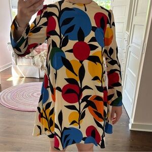 Red and Blue Bell Sleeve Sundress